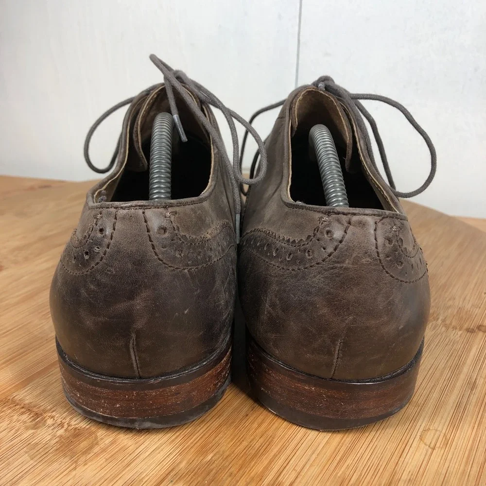 Polo Ralph Lauren Damoin Mens 11.5 shoes Wingtip Brown Leather Dress Oxfords